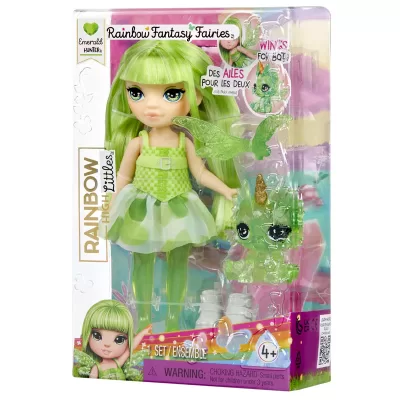 Рейнбоу Хай Кукла Фэнтези Литтлс Эмеральд 15 см зеленая с аксессуарами Rainbow High