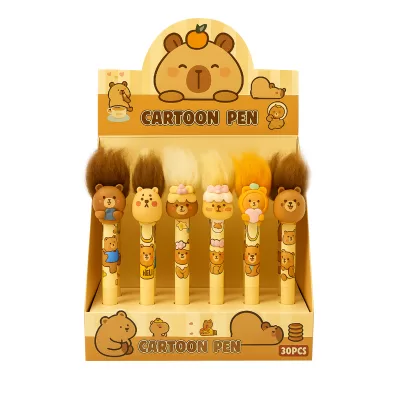 Ручка с волосами "Capybara with hair", mix