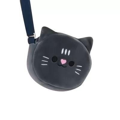 Сумочка плюшевая "Black cat", black (15*13 см)