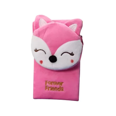 Сумочка плюшевая "Sleeping fox", pink (17*10 см)