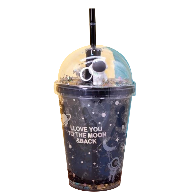 Тамблер iLikeGift с подсветкой "Space planet", blue (380 ml)