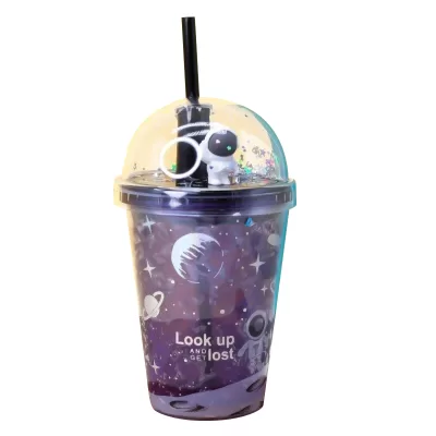 Тамблер iLikeGift с подсветкой "Space planet", purple (380 ml)