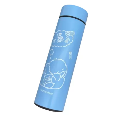 Термос с датчиком температуры «Nice animal», blue (500 ml)