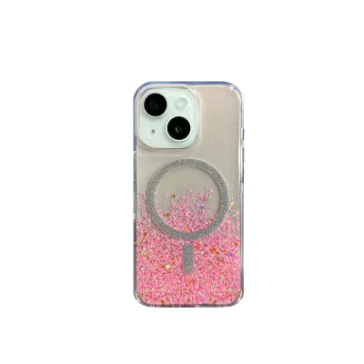Чехол iP 14 DFANS Bling Magsafe (Pink)