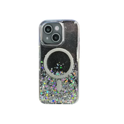 Чехол iP 14 DFANS Bling Magsafe (White)