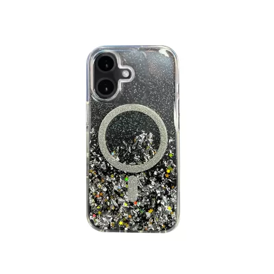 Чехол iP 16 DFANS Bling Magsafe (Black)