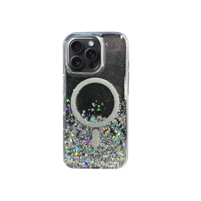 Чехол iP 16 Pro DFANS Bling Magsafe (White)