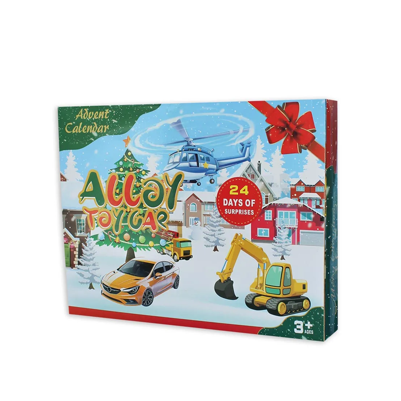 Адвент календарь Машинки и строительная техника с игровым ковриком 24 подарка
