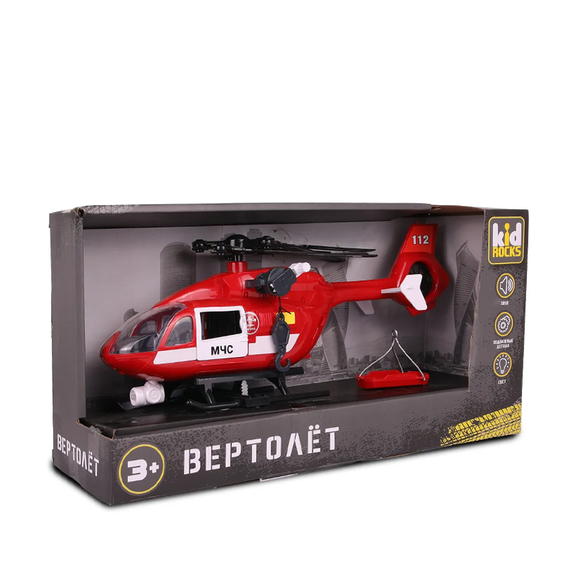 Вертолет Kids Rocks, 1:12, красный