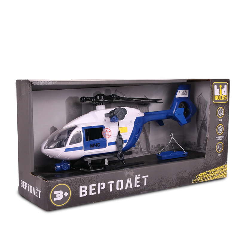 Вертолет Kids Rocks, 1:12, синий