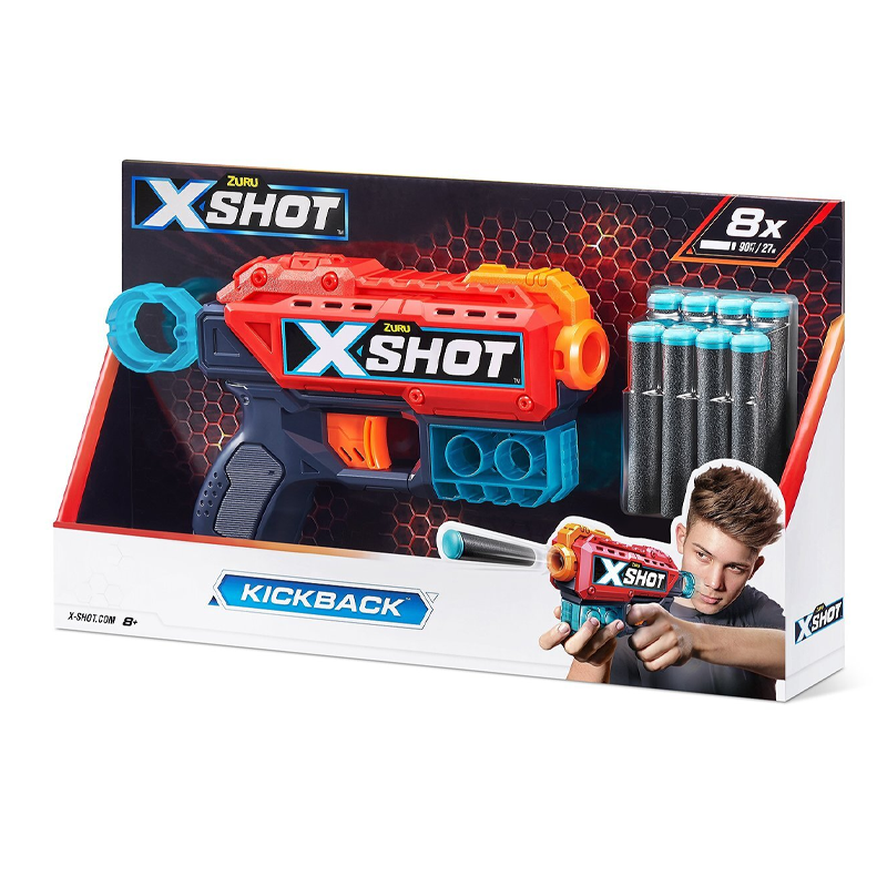 Игровой набор ZURU X-Shot EXCEL Кикбэк (бластер, 8 снарядов)