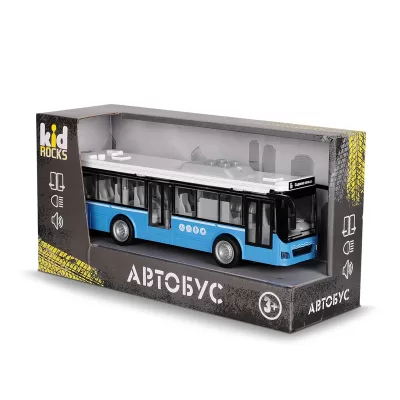 Игрушка-автобус KID ROCKS, масштаб 1:16,со звуком и светом, инерц. механизм