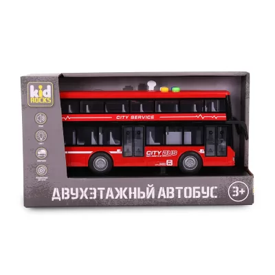 Игрушка автобус двухэтажный KID ROCKS, масштаб 1:14