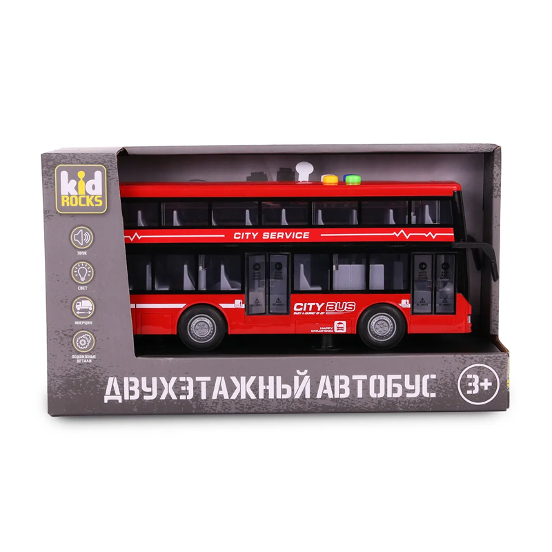 Игрушка автобус двухэтажный KID ROCKS, масштаб 1 14 Игрушка автобус двухэтажный KID ROCKS, масштаб 1:14
