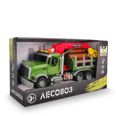 Игрушка-лесовоз KID ROCKS, масштаб 1:12,со звуком и светом, инерц. механизм