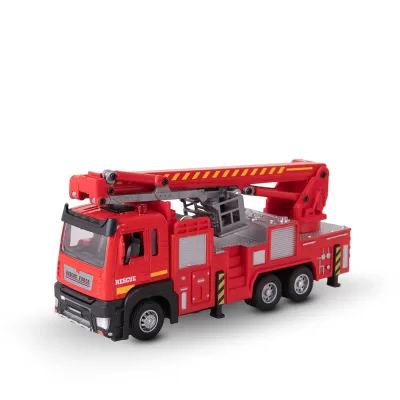Игрушка-пожарная машина KID ROCKS, масштаб 1:32, со звуком и светом, пружин. механизм