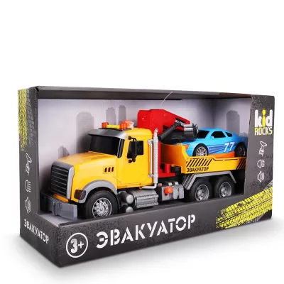 Игрушка-эвакуатор KID ROCKS, масштаб 1:12, со звуком и светом, инерц. механизм