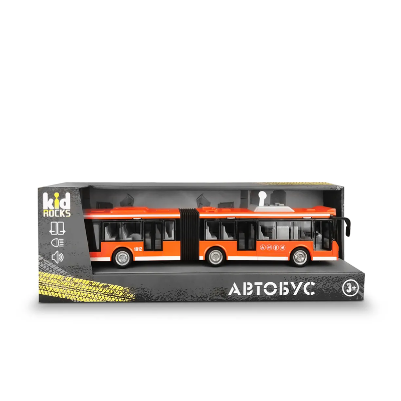 Игрушка – автобус гармошка KID ROCKS, масштаб 1 16, со звуком и светом, инерц. механизм Игрушка – автобус гармошка KID ROCKS, масштаб 1:16, со звуком и светом, инерц. механизм