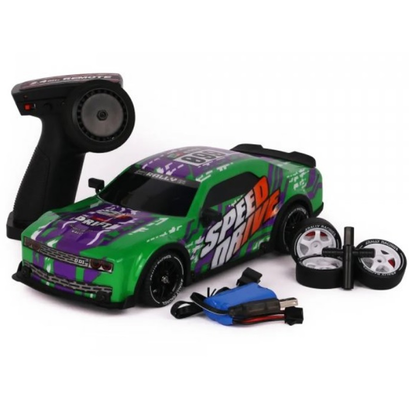 Машинка РУ Kid Rocks 1 16 Гоночная машина для дрифта, зеленая Машинка Р/У Kid Rocks 1:16 Гоночная машина для дрифта, зеленая