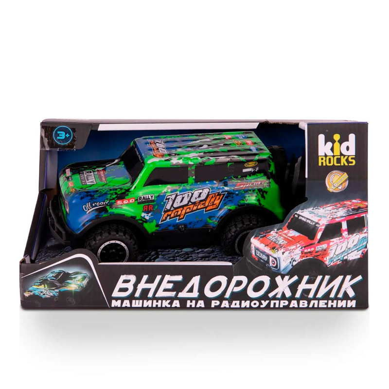Машинка РУ Kid Rocks 124 Внедорожник, зеленый Машинка Р/У Kid Rocks 1:24 Внедорожник, зеленый