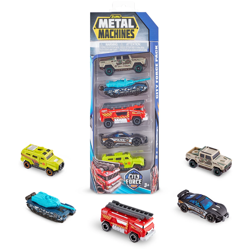 Набор машинок ZURU Metal Machines City Force в асс., 5шт.