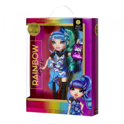 Рейнбоу Хай Кукла Junior Холли де Виус 24 см синяя с акс. RAINBOW HIGH