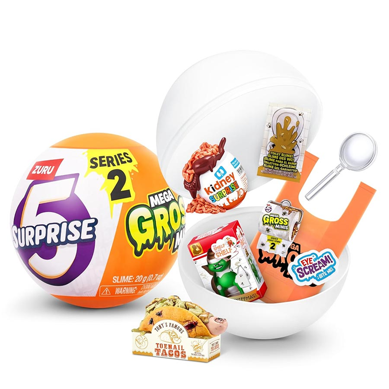 Сюрприз бокс Отвратительная Еда серия2 ZURU 5 SURPRISE, шар 9см Сюрприз бокс Отвратительная Еда серия2 ZURU 5 SURPRISE, шар 9см