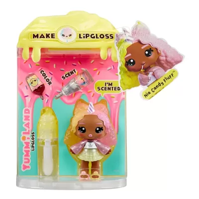 Яммиленд Игр наб Кукла Ниа Кэнди Флафф (сах. вата) с наб для изг блеска для губ для детей Yummiland