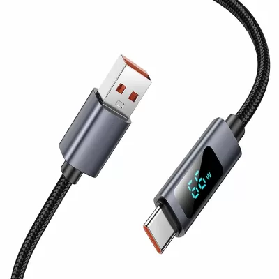 Кабель Type-C/Type-C Hoco X112 (1м), 60W с LED черный