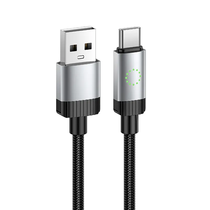 Кабель USB/Type-C Hoco X117 (1м), нейлон, черный