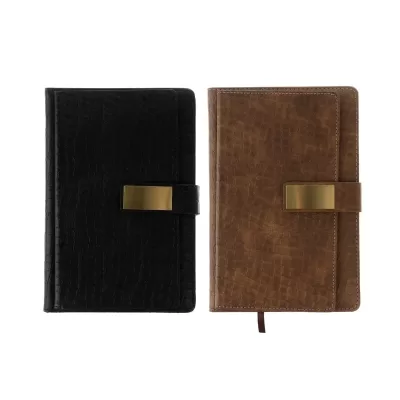 Ежедневник недатированный А5, 140 листов в клетку, с хлястиком, обложка кожзам, МИКС