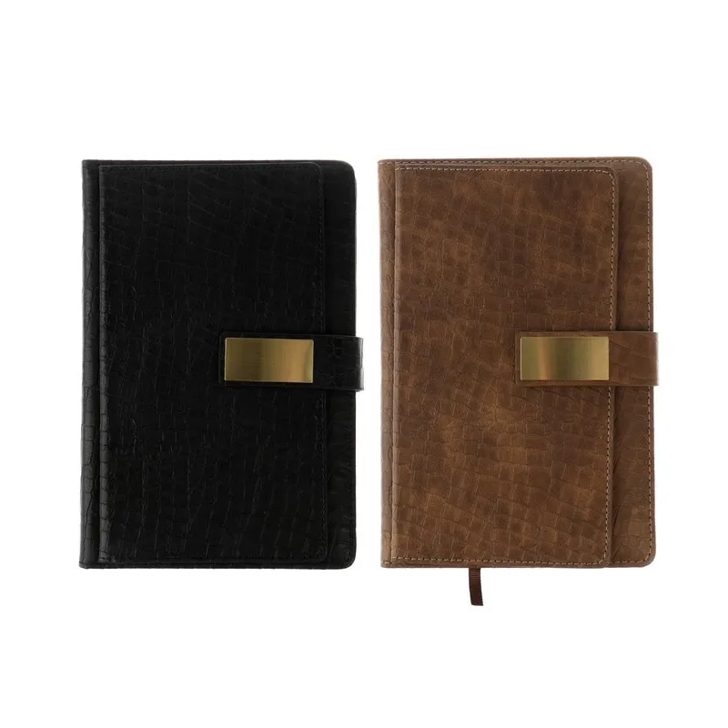 Ежедневник недатированный А5, 140 листов в клетку, с хлястиком, обложка кожзам, МИКС