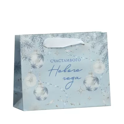 Пакет подарочный новогодний крафтовый «Новогодняя нежность», S 15×12×5.5 см