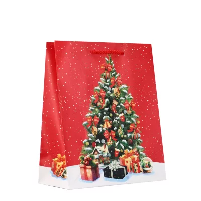 Пакет подарочный новогодний ламинированный, «Новогодняя ёлка», 18×10×22.3 см