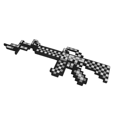 Автомат М16 8Бит серый пиксельный 62см,