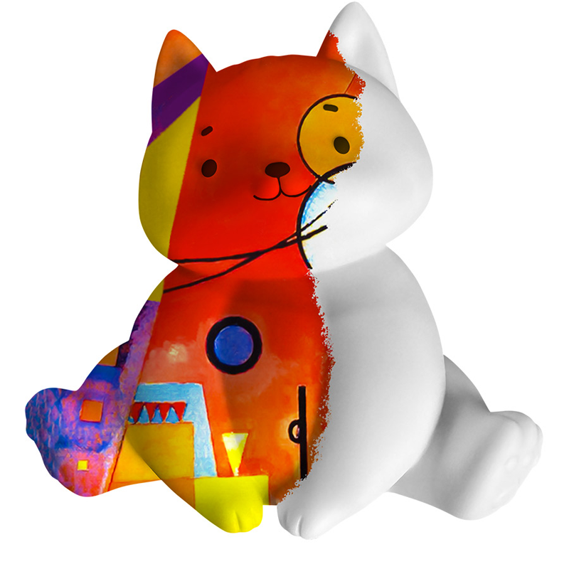 Декоративная живопись Fun and Done Котик в красках с трафаретами