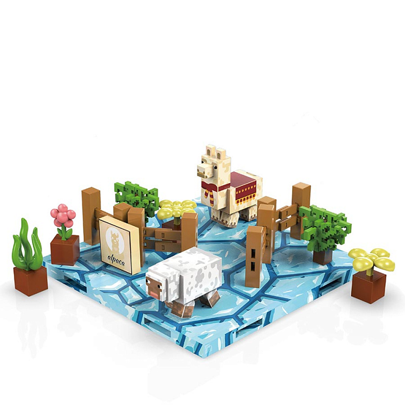 Магнитный конструктор Minecraft Альпака Парк Майнкрафт, 69 деталей