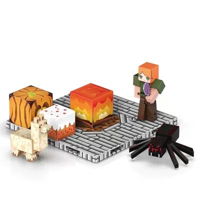 Магнитный конструктор Minecraft Вечеринка у костра Майнкрафт, 28 деталей
