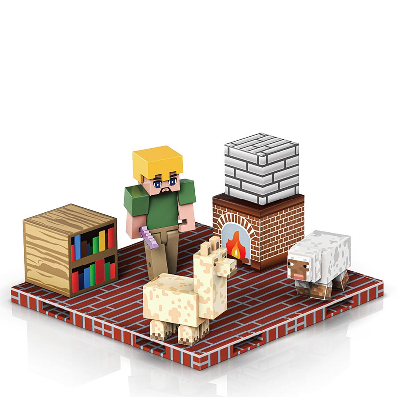 Магнитный конструктор Minecraft Камин Майнкрафт, 32 детали