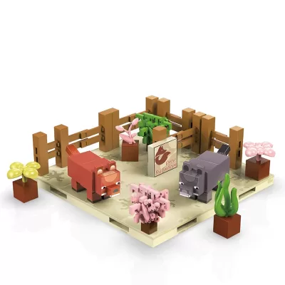 Магнитный конструктор Minecraft Лисий павильон Майнкрафт, 77 деталей