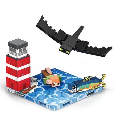 Магнитный конструктор Minecraft Морской маяк Майнкрафт, 23 детали