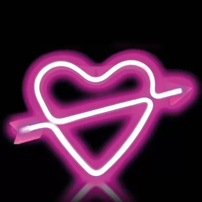 Неоновый подвесной ночник «Broken heart», USB, розовое свечение (28*18 см)
