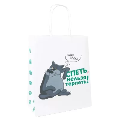 Пакет подарочный «Жил-был Пёс. Щас спою», белый (24*14*30)