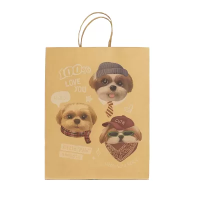 Пакет подарочный крафтовый «Dogkiss», ROCK (21*25,5*10)