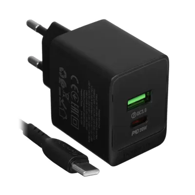 СЗУ Borofone BAS14A 20W USB/Type-C черный c кабелем iP