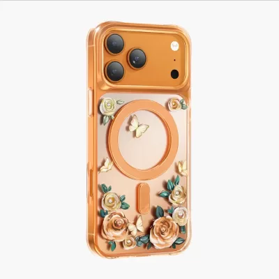 Чехол для iPhone 17 Pro Max KEEPHONE Roseland MagSafe Case (Cosmic Orange)