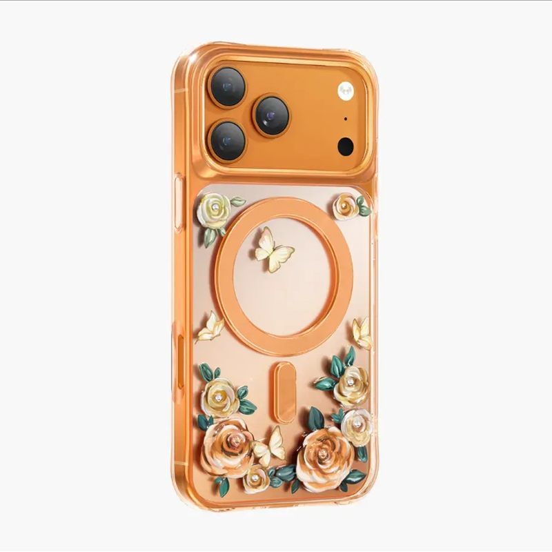 Чехол для iPhone 17 Pro Max KEEPHONE Roseland MagSafe Case (Cosmic Orange)