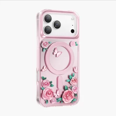 Чехол для iPhone 17 Pro Max KEEPHONE Roseland MagSafe Case (Pink)