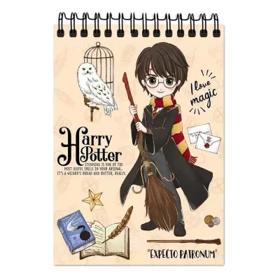 Блокнот А6 "Гарри Поттер", 60 л, клетка, на гребне, картон