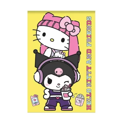 Блокнот А7 "Hello Kitty and friends", 65*98 мм, клетка, 40 л на скрепке, обложка 200 гр/м2